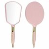 XPXKJ Handheld Mirror with Handle, for Vanity Makeup Home Salon Travel Use (Square, Pink)