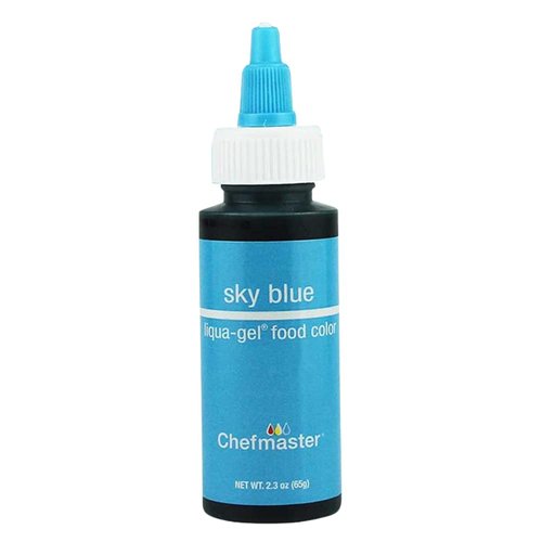 Chefmaster Sky Blue Liqua-Gel® Food Coloring | Vibrant Color | Professional-Grade Dye for Icing, Frosting, Fondant | Baking & Decorating | Fade-Resistant | Easy-to-Use | Made in USA | 2.3 oz