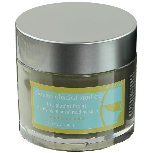 Alaska Glacial Facial Purifying Mineral Mud Anti-Aging Mask with Pure Organic Nutrient Rich Glacial Clay For All Skin Types - Vanilla-Lavender - 3.5oz