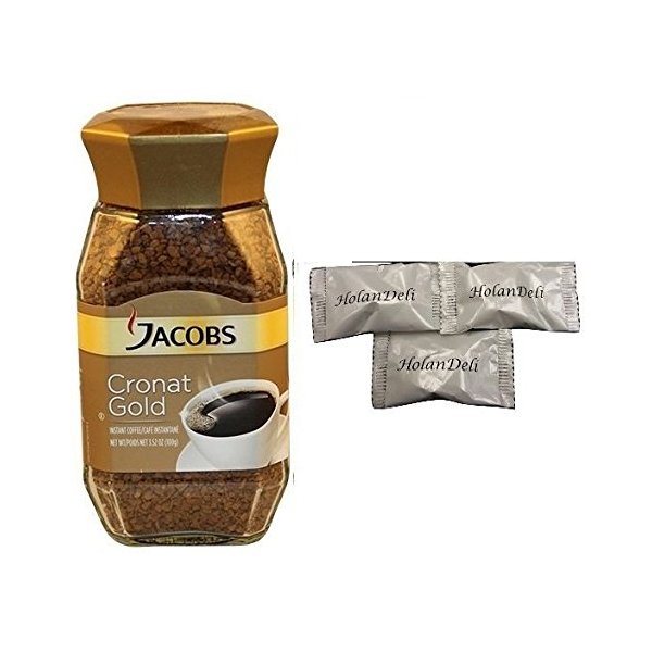 (pack of 2) Jacob's Coffee Cronat Gold Instant Coffee, 100gr, Includes Our Exclusive HolanDeli Chocolate Mints