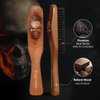 EAGLE FORTRESS Inferno Styler, 100% Pure Boar Bristle Beard & Hair Brush for Men, Wood, Healthier Beards and Hair, Double Duty, Devil's Head Design, Ergonomic Handle, All Hair Types