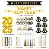 DMIGHT New Years Eve Party Supplies 2025, New Years Decorations, Party Favors Including Ballons, Banner, Top Hats, Headband Tiaras, Horns, Squawkers, Glasses, Leis Necklaces