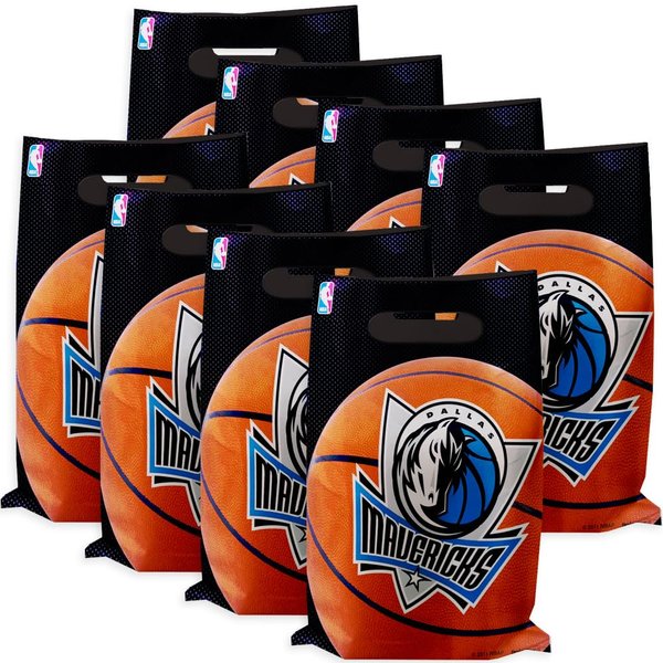 Multicolor Dallas Mavericks Plastic Loot Bags - 9.12" x 6.5" (Pack of 8) - Perfect Party Favors For Basketball Fans