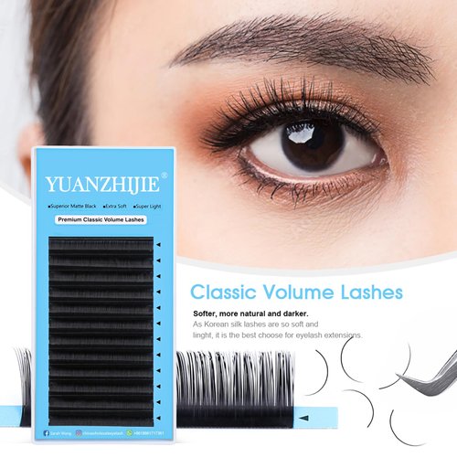 Eyelash Extensions 0.10 D Curl 8-15Mixed Tray Semi Permanent Lash Extensions Individual Classic Volume Lashes Soft Matte Dark Professional Eyelashes Extension (0.10-D-8-15Mix)