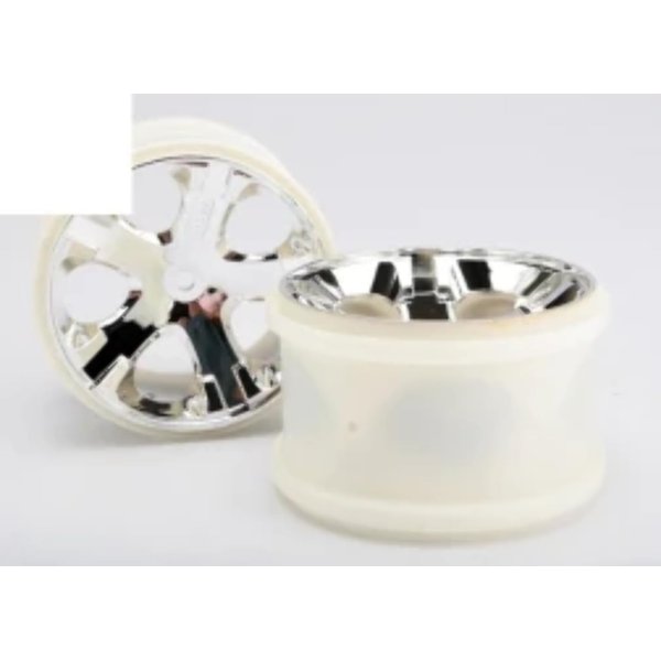 Traxxas 3772 2.8" Chrome All-Star Wheels, Rear (pair)