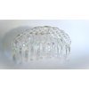 Generic Transparent iridescent clear diamond cut design double grip acrylic hair claw (Primary color: Gray), 1 Count (Pack of 1)