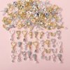 BJRSPGLS 40Pcs Heart Dangle Nail Charms Nail Rhinestones and Gems,Silver Gold Nail Jewels Charms Diamonds Stones for Nail Art,Valentines Love Star Dangling Nail Jewelry For Nails Design Variety