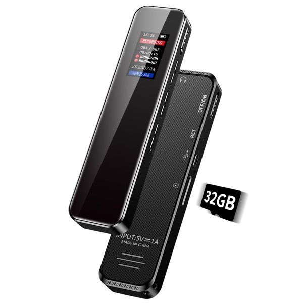32GB Digital Voice Recorder for Lectures Meetings - Voice Activated Recorder with 2324 Hours Capacity Sound Audio Recorder Dictaphone Recording Device with Playback,MP3 Player,Variable Speed,Password