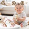 Baby High Chair Suction Toys Teething Chew - Baby Table Toys, Baby Teething Toys Silicone Teethers, Food Grade Silicon for 6 12 18 Months (Rosepink Beige)