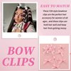 COMNICO 20PCS Bow Hair Clips Mini Bowknot Metal Barrettes Hair Accessories Twist Tie Silky Satin Hair Ribbon Cute Non-slip Hairpins for Women Girls Teens Kids (Pink)