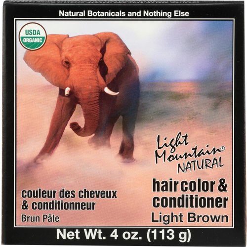 Hair Color & Conditioner Light Brown 4 Oz ( 100% Pure Botanical Hair Color ) - Light Mountain Natural