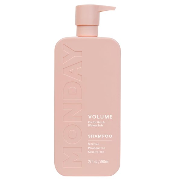 MONDAY HAIRCARE Volume Shampoo 27oz for Thin, Fine, and Oily Hair, Made from Coconut Oil, Ginger Extract, & Vitamin E, 100% Recyclable Bottles