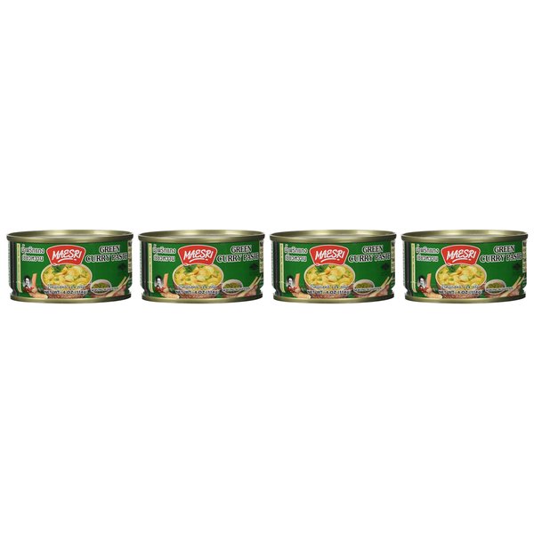 Maesri Thai Green Curry Paste - 4 Oz (Pack of 4)