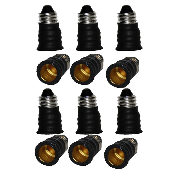 SLEEKLIGHTING Bulb Adapters/Converter E11 Bulb Base to E12 Chandelier Bulb Base/High Temperature Resistance-Lightweight - Set of 12