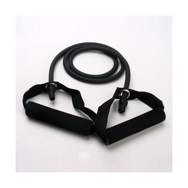 Black Resistance Stretch Band Tube for Yoga Pilates Fitness Exercise ABS Workout