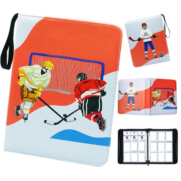 Hockey Cards Binder 900 Pockets, Trading Cards Holder Card Collectors Album,Trading Card Binder 9 Pocket with 50 Removable Sleeves for Basketball Card and Sports Card
