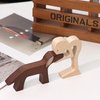 Men and Dog Figurines Wooden Gift Home Décor Accents，Wood Sculpture Puppy and Human Statue Figurine Office Decor Sculpture Model to Remember Friendship Between Dog and People,Eco-Friendly Gifts