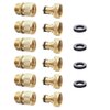 Garden Hose Quick Connector Water Hose Qucik Connect Garden Hose Connectors Brass Hose connectors Water Quick Connect Fittings 3/4" Inch GHT Solid Brass 6 Sets(6pcs Male Coupling 6pcs Female Nipple)