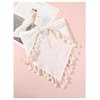 SHENHE Women's Tassel Trim Hair Scarf Headband Eyelet Fringe Triangle Bandana Kerchief White One-Size