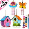 Arts and Crafts for Kids Ages 4-8 8-12, 2 Pack DIY Bird House Wind Chime Kids Crafts, Craft Kits for Girls Boys Toddlers 4-6 6-8, Painting Kits Includes Paints & Brushes