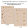 TgoBeauty 2 Sides Printed Silicone Eyebrow Practice Sheets White Full Face Training Pad Tattoo Practice SKin with Golden Outline for Brow Lip Permanent Makeup (2pcs Pink Skins)
