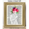 Lady with Flower Head Line Figure Abstract Wall Art: Minimalist, Aesthetic & Boho Wall Art for Home, Office, Bedroom & Living Room Decor | Unframed Posters 8x10"