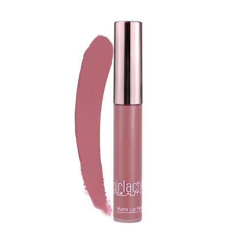 Girlactik Long Lasting Matte Lip Paint Liquid Lipstick - Divine (Dusty mauve pink) - 7.5 ml / .25 oz