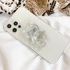 Htppzjr Bear Transparent Mobile Phone Grip Stand Finger Stand Easy Installation Smooth 3D Laser Phone Folding Cute Accessories Grips