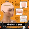 Wavwavw 6 Pcs Halloween Bald Caps Makeup Latex Bald Head Wig Cap Bald Hat Cosplay Makeup Costume Accessories for Women Men(Novel Style,Pink and Beige)