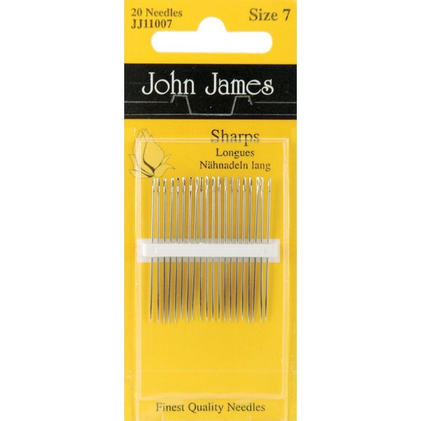 John James Sharps Hand Needles-Size 7 20/Pkg, White