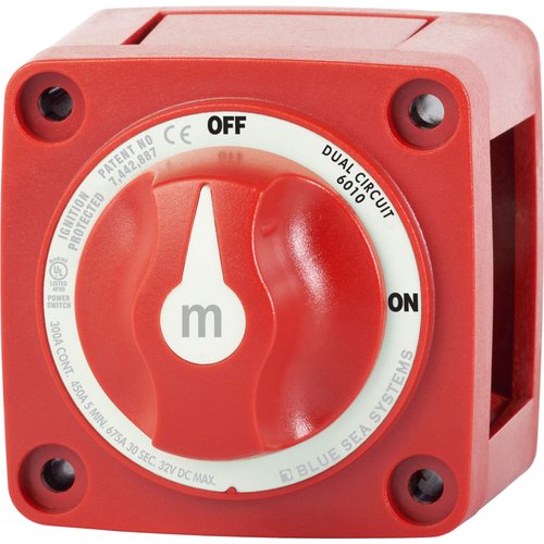 Blue Sea Systems 6010 m-Series Battery Switch Dual Circuit, Red