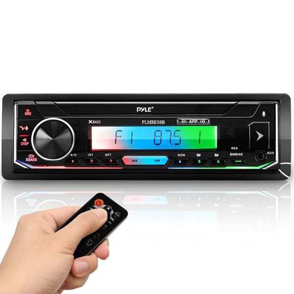 Pyle Marine Stereo Receiver Power Amplifier - AM/FM/MP3/USB/AUX/SD Card Reader Marine Stereo Receiver, Single DIN, 30 Preset Memory Stations, LCD Display with Remote Control