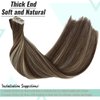 Tape in Hair Extensions Human Hair 22 Inch Balayage Brown to Blonde Highlights Human Hair Extensions 50g 20pcs Tape ins Skin Weft Hair Extensions Invisible Glue in Hair Extensions