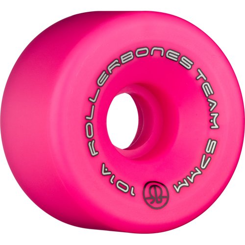 Rollerbones Team Logo 101A Recreational Roller Skate Wheels (Set of 8), Pink, 62mm