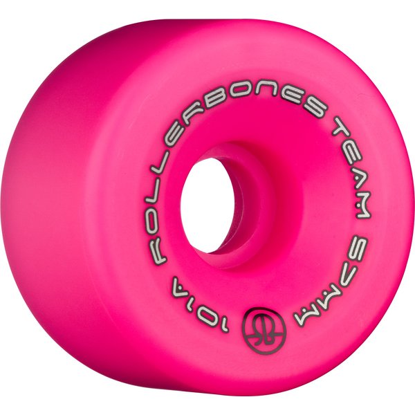 Rollerbones Team Logo 101A Recreational Roller Skate Wheels (Set of 8), Pink, 62mm