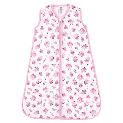 Luvable Friends Unisex Baby Sleeveless Muslin Cotton Sleeping Bag, Sack, Blanket, Floral Muslin, 6-12 Months