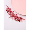 Brihasory Bride Wedding Hair Comb Rhinestone Bridal Hair Accessories Flower Hair Piece Party Prom Valentine Day Side Comb Crystal Hair Clips for Women and Girls Hair Decoration(Red)