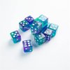 Galaxy Series Aurora D6 Dice Set Set of 36 Six-Sided Dice Premium Quality Resin Dice for Dice Games, Board Games and Card Games Cosmic Glittering Design Green and Purple Made by Gamegenic