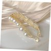 FRCOLOR Banana Clip Ponytail Clip Hair Grip Clips Pearl Hair Clasp Jumbo Hair Clips French Hair Clips Banana Hair Clips Faux Pearls Fishtail Hair Clip Styling Hair Clamps Pearl Hair Clips