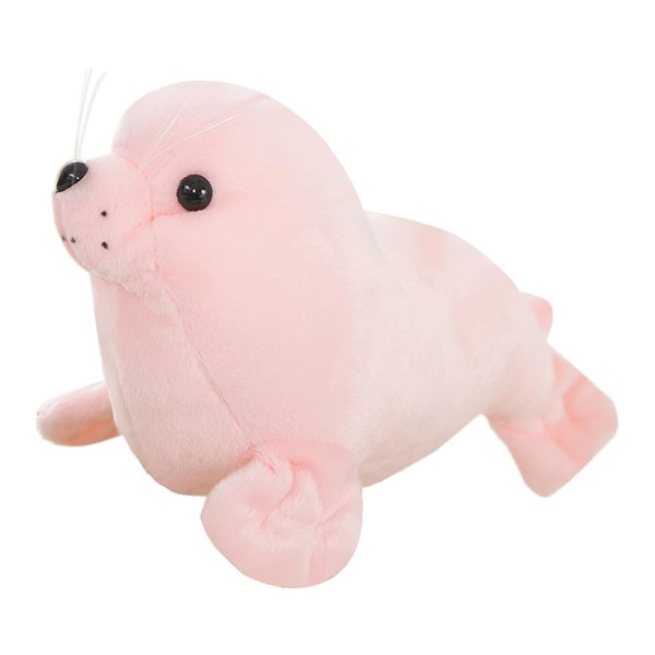 zhidiloveyou Seal Plush Stuffed Animal Pink Cute Toy Pillow Kawaii Doll for Kids, 11.8 inch