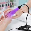 AORAEM LED Nail Lamp 3W Portable Gooseneck Plug in Lamp with 3 Timing Settings Gel Light Nail Dryer Gel Polish Light Professional Nail Light for Gel Nail Home DIY