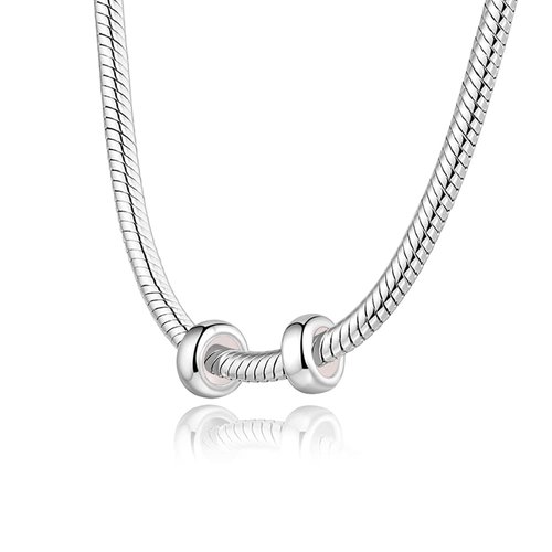 GW Clip Stopper Charms 925 Sterling Silver Round Rondelle Spacer Beads for Charm Bracelets 3mm, Gift for Women Girls (4pcs Silver Charm Stopper)