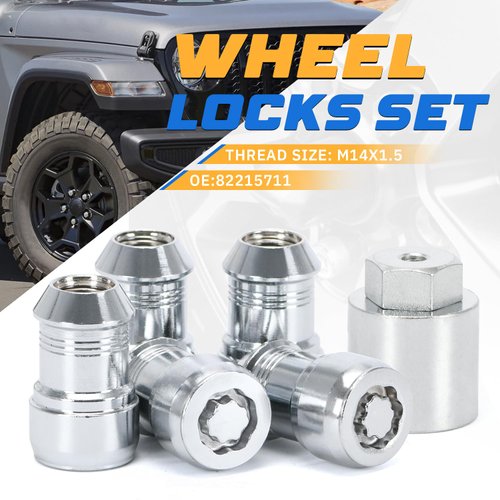 PQY Wheel Locks Locking Lug Nuts Kit with Key 82215711 Replacement for Jeep Wrangler JL 2018-2023 Gladiator JT 2020-2023