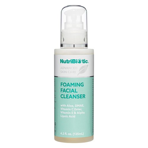 NutriBiotic – Foaming Facial Cleanser, 4.2 Fl Oz | with Aloe, GSE, DMAE, Vitamin C Ester, Tocotrienols & Alpha Lipoic Acid | Vegan & Paraben Free | Great for Everyday Use!