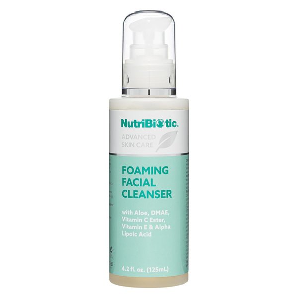 NutriBiotic – Foaming Facial Cleanser, 4.2 Fl Oz | with Aloe, GSE, DMAE, Vitamin C Ester, Tocotrienols & Alpha Lipoic Acid | Vegan & Paraben Free | Great for Everyday Use!