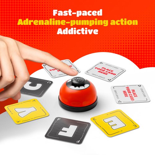 Yell Spell Word Game, Race to Ring The Bell in Fast Competitive Letter game with engaging wordplay. Card Games for Game Nights, Easy to learn Teen Party Games & Adults Board games for 2 - 6 Players