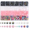 8000Pcs Flatback Pearls for Crafts, Cridoz Assorted Sizes Half Round Pearl Beads Rhinestones for Nails, Makeup, Shoes, Handmade Art Work