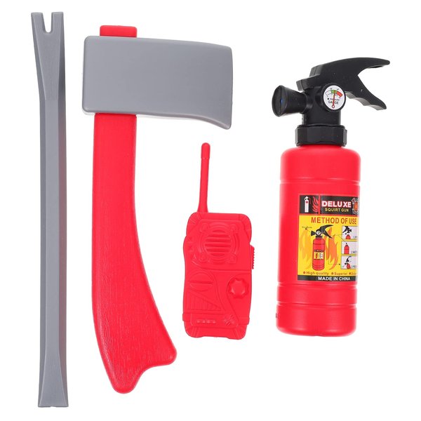 1 Set Children Firefighter Role Play Fireman Gear Costume Helmet Tools Water Extinguisher Pretend Play Props Kids Ages Up