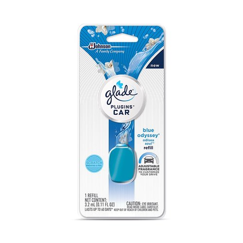 Glade Plugins Car Refill - Blue Odyssey - Net Wt. 3.2 mL (0.11 FL OZ) Per Refill - Pack of 3 Refills