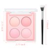 AFGHOUZ 4 Colors Cream Blush Palette, Face Blush Powder for Cheeks, Matte Pink Palette with Blush Brush, Highlighter Blush Eyeshadow Makeup Palette